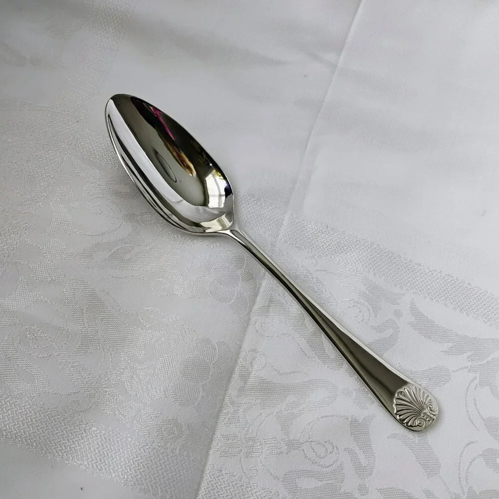 Kirk Stieff Williamsburg Royal Shell Serving Spoon, Korea Stainless Steel 9